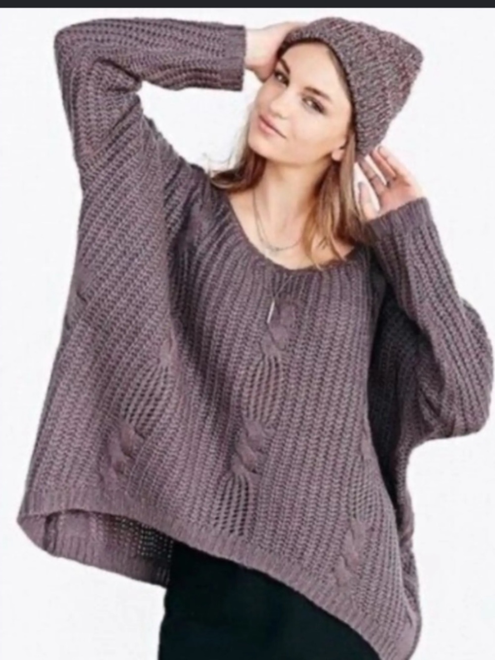 UNIF X Urban Outfitters oversized charcoal gray chunky knit sweater